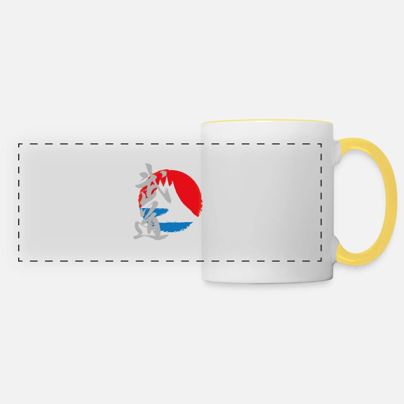 insert tshirt dos2 png - Mug panoramique contrasté et blanc - blanc/jaune