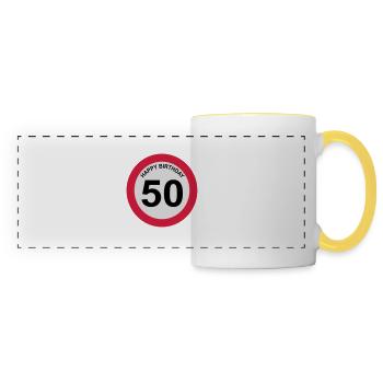 50 - Panoramatasse - Weiß/Gelb - Vorne