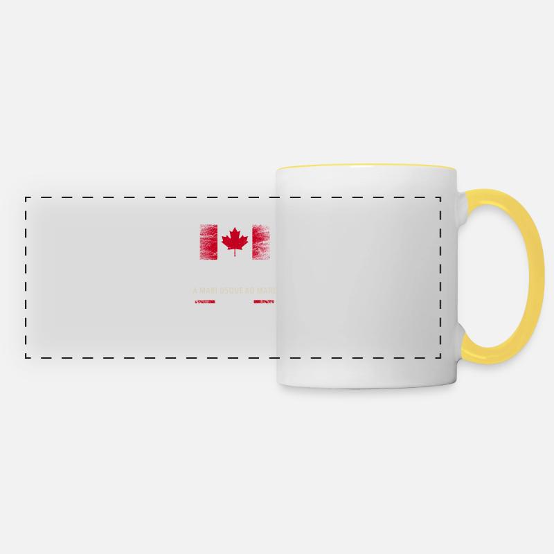 Canada Kanada Amerika maple leaf Flagge Fahne - Panoramatasse - Weiß/Gelb