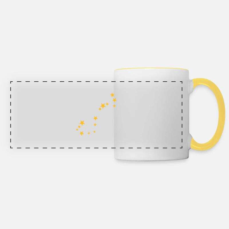 Scorpion signe du zodiaque - Mug panoramique contrasté et blanc - blanc/jaune