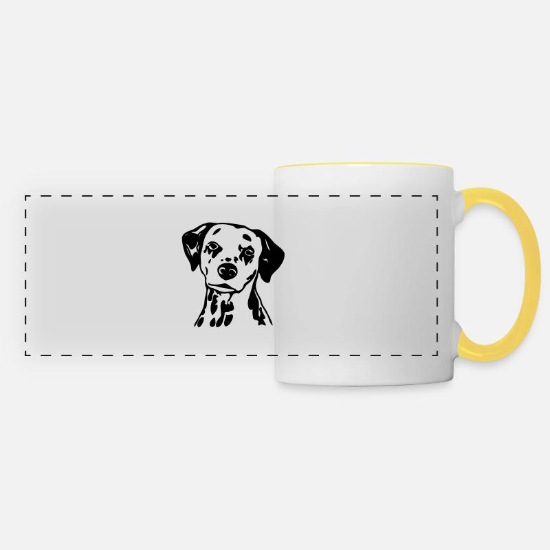 dalmatiner_hund - Panoramic Mug - white/yellow