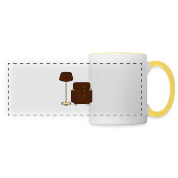 floor_lamp_and_armchair - Panoramic Mug - white/yellow - Front
