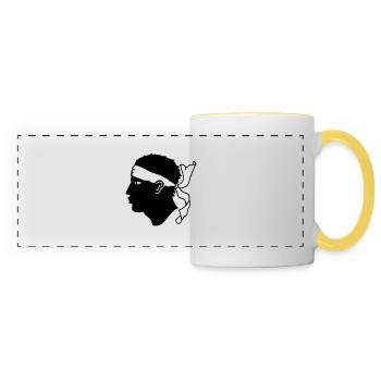 corse - Mug panoramique contrasté et blanc - blanc/jaune - Devant