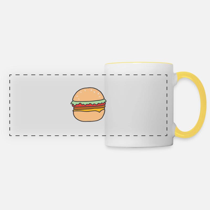 BURGER - Mug panoramique contrasté et blanc - blanc/jaune