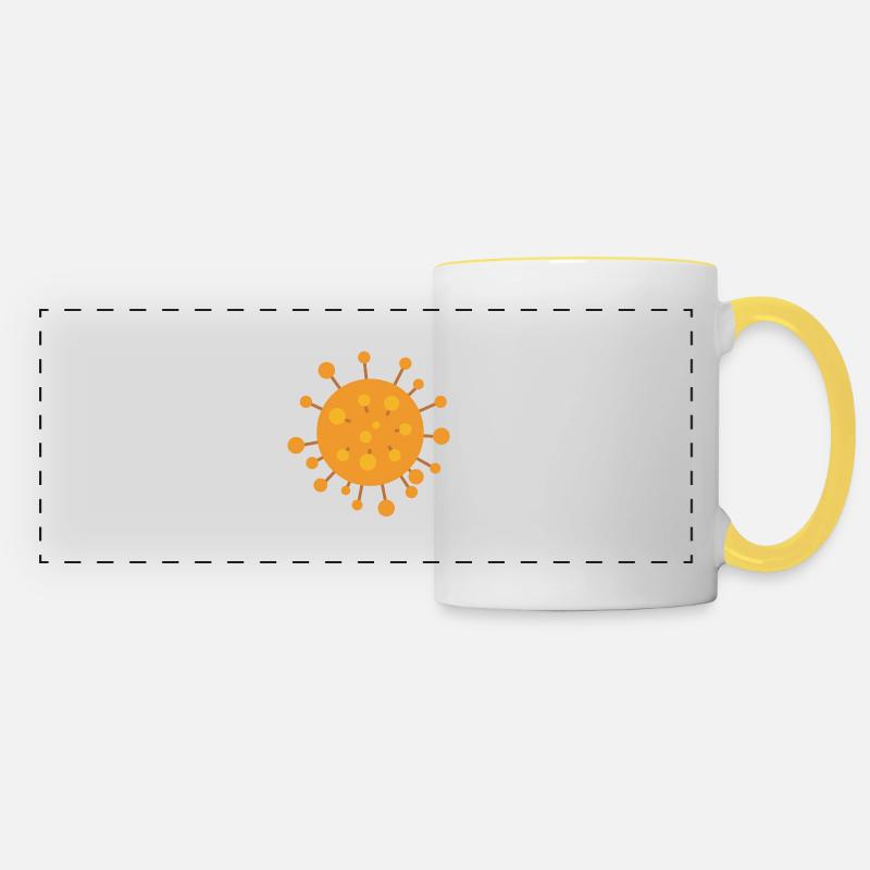 Corona virus - Panoramic Mug - white/yellow