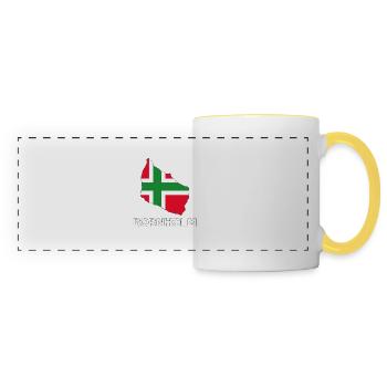 Forme de drapeau de Bornholm - Mug panoramique contrasté et blanc - blanc/jaune - Devant