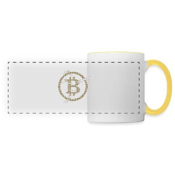 Bitcoin - Panoramatasse - Weiß/Gelb - Vorne