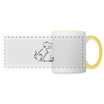 Cat and Dog - Panoramic Mug - white/yellow - Front