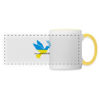 stand with UKRAINE - Panoramatasse - Weiß/Gelb - Vorne