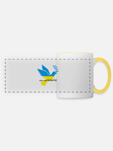 stand with UKRAINE - Panoramatasse - Weiß/Gelb