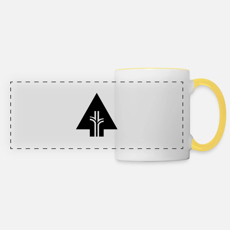 Icon tree in Arrow - Panoramic Mug - white/yellow