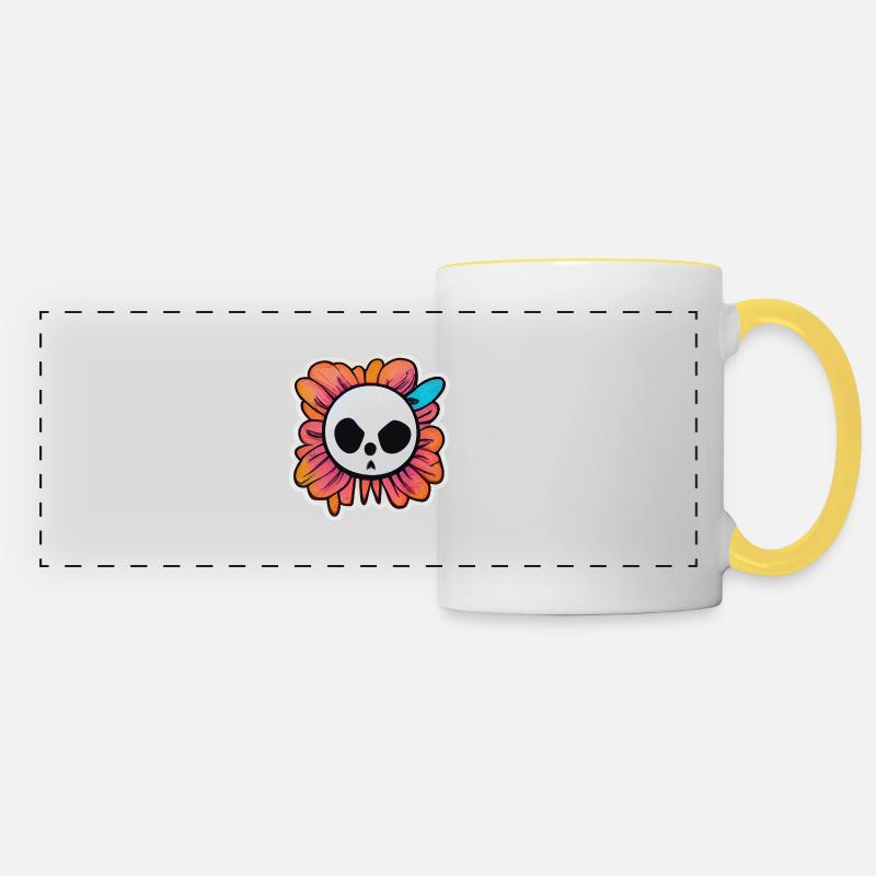 Panda Flower Power - Panoramic Mug - white/yellow