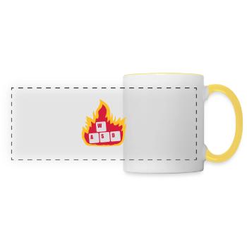 Nerd Computer WASD Keyboard - Panoramic Mug - white/yellow - Front