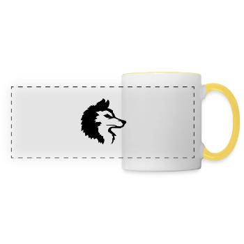Alpha Wolf Cool Logo - Panoramatasse - Weiß/Gelb - Vorne