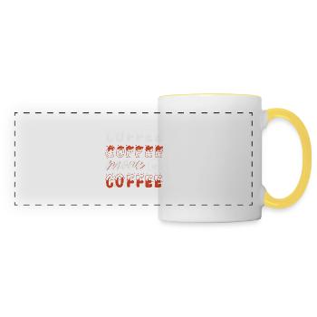 KAFFEE KAFFEE UND MOR-KAFFEE - Panoramatasse - Weiß/Gelb - Vorne