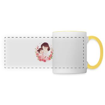 Fête des mères - Mug panoramique contrasté et blanc - blanc/jaune - Devant