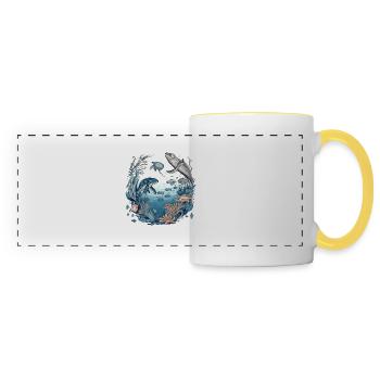 Creatures of the sea - Panoramic Mug - white/yellow - Front