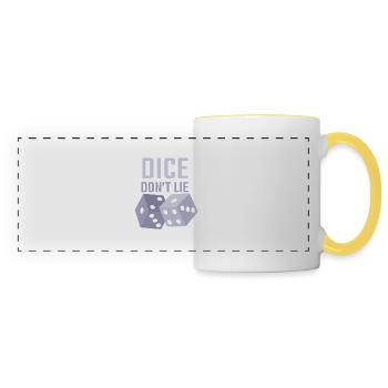 dice dont lie - Panoramic Mug - white/yellow - Front