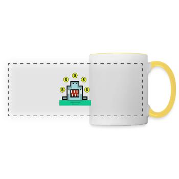 Jongleur de requin dollar - Mug panoramique contrasté et blanc - blanc/jaune - Devant