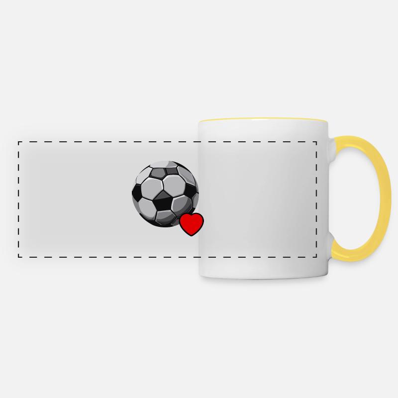 Love Football - Panoramic Mug - white/yellow