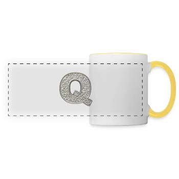 Q, letter, letter Q, initial, initial Q, monogram, - Panoramatasse - Weiß/Gelb - Vorne