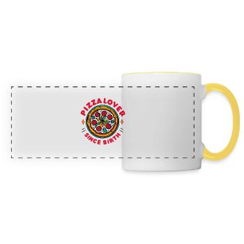 Pizza Lover Since Birth - Panoramic Mug - white/yellow - Front