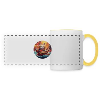 Cercle de délices culinaires - Mug panoramique contrasté et blanc - blanc/jaune - Devant