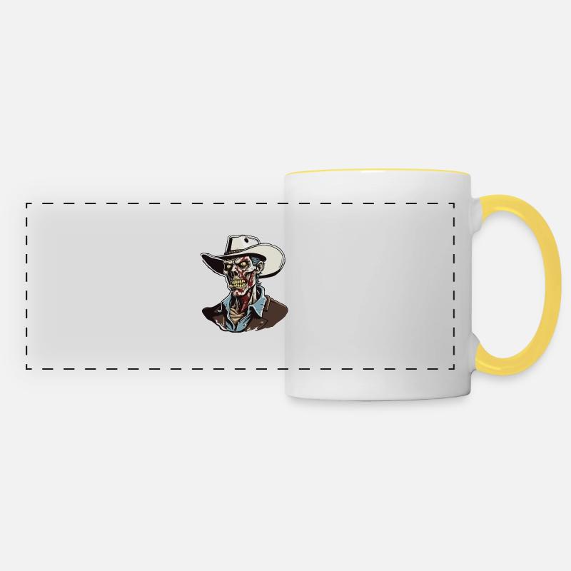 Cowboy / Wilde Westen / Wüste / Lasso / Rodeo - Panoramatasse - Weiß/Gelb