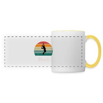 Légende du tennis rétro - Mug panoramique contrasté et blanc - blanc/jaune - Devant