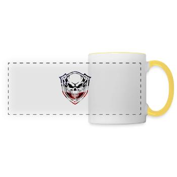 Army War Military Uniform Force Soldier Camouflage - Panoramic Mug - white/yellow - Front