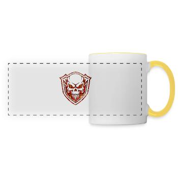 Army War Military Uniform Force Soldier Camouflage - Panoramic Mug - white/yellow - Front