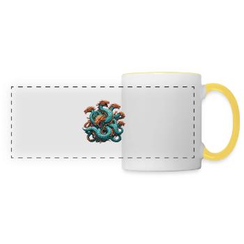 Hydra / Greek Mythology / Serpent - Panoramic Mug - white/yellow - Front