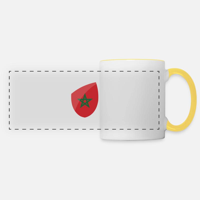 Maroc - Mug panoramique contrasté et blanc - blanc/jaune