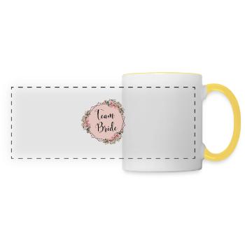 Enterrement de vie de jeune fille de l’équipe - Mug panoramique contrasté et blanc - blanc/jaune - Devant