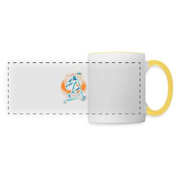 Trottinette rider - Mug panoramique contrasté et blanc - blanc/jaune - Devant