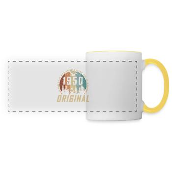 Vintage December 1950 74 Birthday Gift - Panoramic Mug - white/yellow - Front