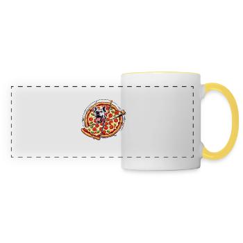 Pizza / Fast Food / Italian / Margherita - Panoramic Mug - white/yellow - Front