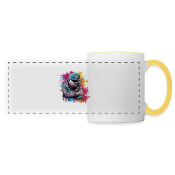 Rapper / Hip Hop / Song / Cool / Rhymes / Beat - Panoramic Mug - white/yellow - Front