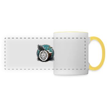 Cocktail / Bar / Mixage / Boisson / Exotique / Club - Mug panoramique contrasté et blanc - blanc/jaune - Devant