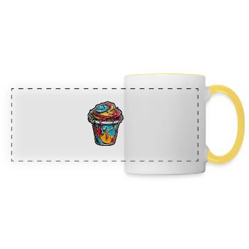Crème glacée / Sorbet / Gelato / Été / Soleil - Mug panoramique contrasté et blanc - blanc/jaune - Devant