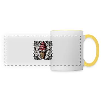 Crème glacée / Sorbet / Gelato / Été / Soleil - Mug panoramique contrasté et blanc - blanc/jaune - Devant