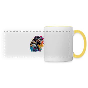 Rapper / Hip Hop / Song / Cool / Rhymes / Beat - Panoramic Mug - white/yellow - Front