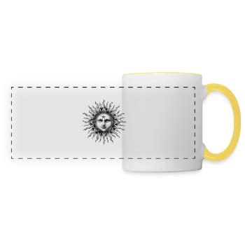 Soleil rétro - Mug panoramique contrasté et blanc - blanc/jaune - Devant