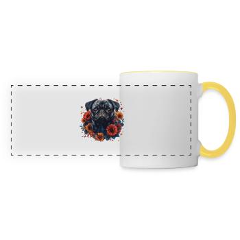 Pug - Panoramic Mug - white/yellow - Front