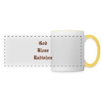 Que Dieu bénisse les radis - Mug panoramique contrasté et blanc - blanc/jaune - Devant