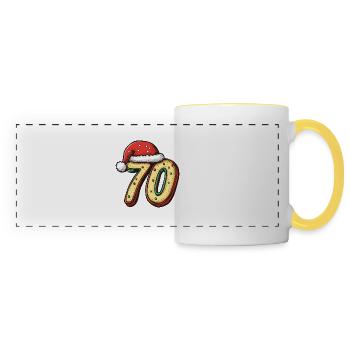 Biscuit de Noël à 70 chiffres - Mug panoramique contrasté et blanc - blanc/jaune - Devant
