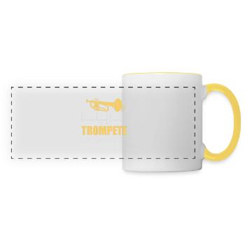 I've had enough, I'm going to play the trumpet - Panoramic Mug - white/yellow - Front
