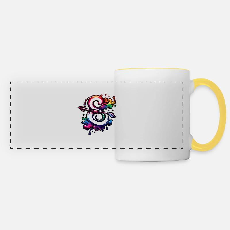 Zodiaque : Sagittaire - Mug panoramique contrasté et blanc - blanc/jaune
