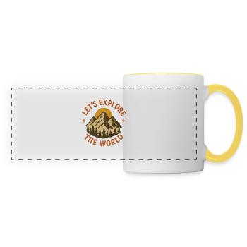 Lets explore the World - Panoramic Mug - white/yellow - Front