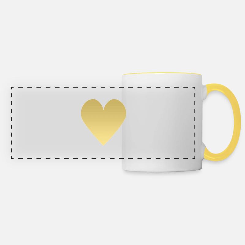 Heart of Gold - Panoramic Mug - white/yellow
